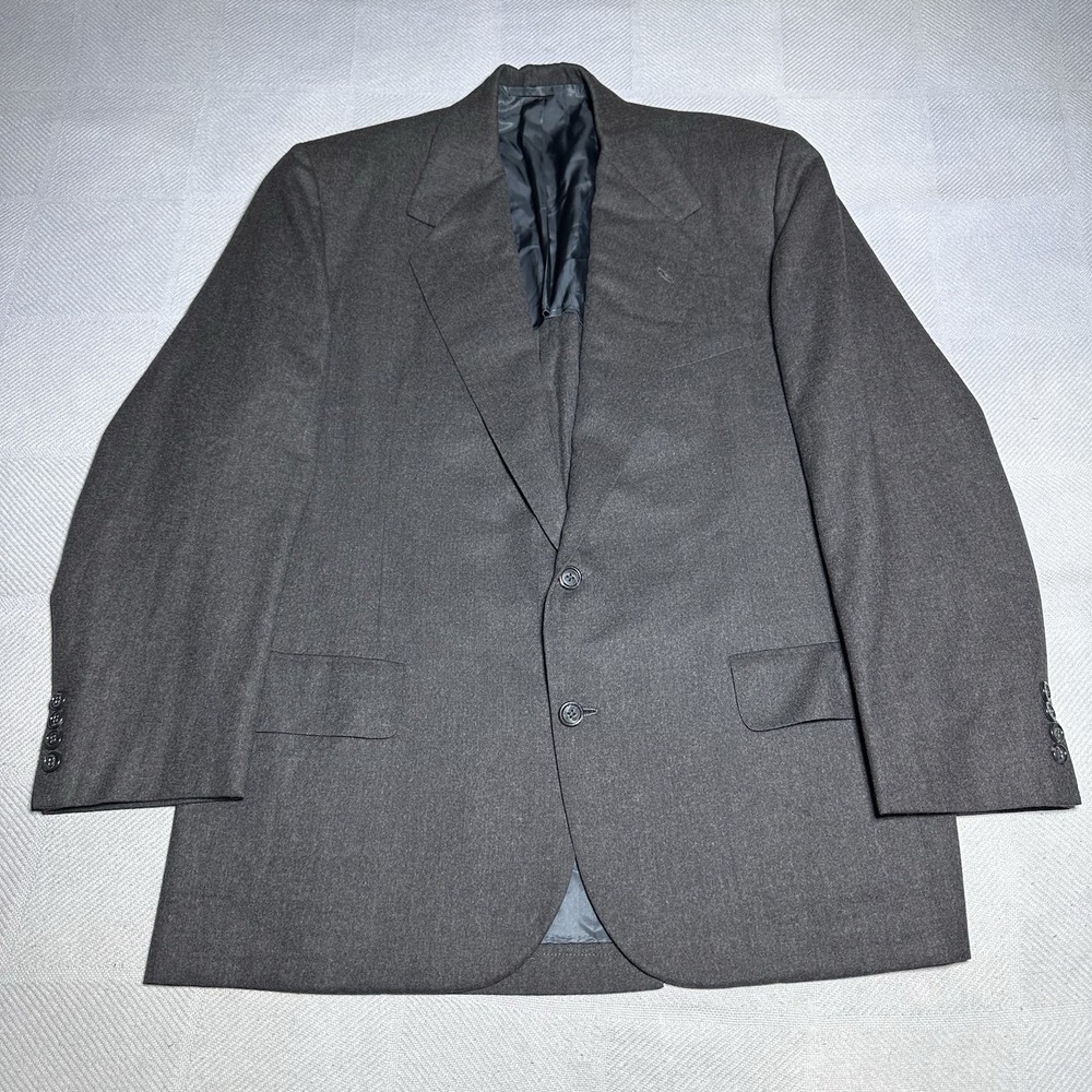 Oxxford Clothes Blazer Mens 42R Fawnskin Wool 2-Button Sport Coat Charcoal Grey
